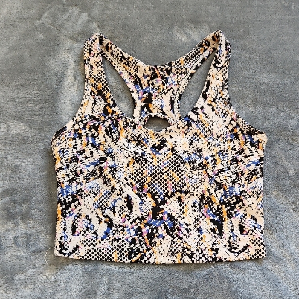 Sage Snakeskin Print Sports Bra/Top
